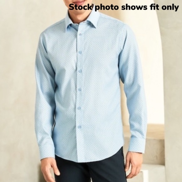 DANIEL HECHTER tip top modern fit non-Iron dot print dress shirt - Picture 3 of 14